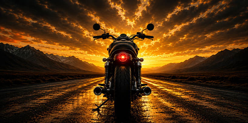 Motorcycles on the open road